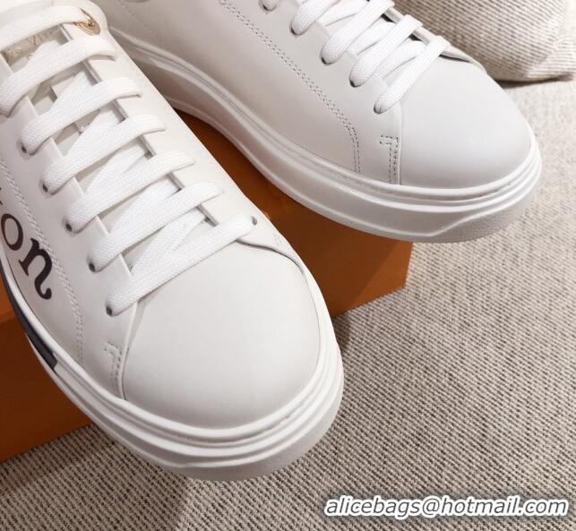 Perfect Louis Vuitton Time Out Leather Sneakers with LV Circle 111667 White