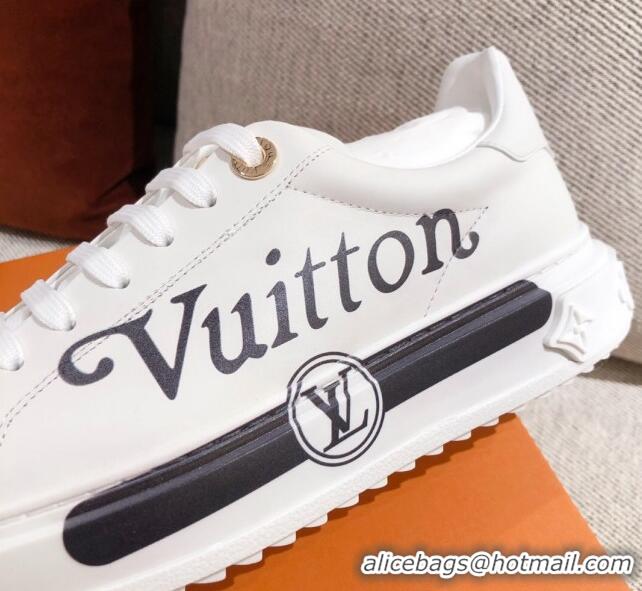 Perfect Louis Vuitton Time Out Leather Sneakers with LV Circle 111667 White