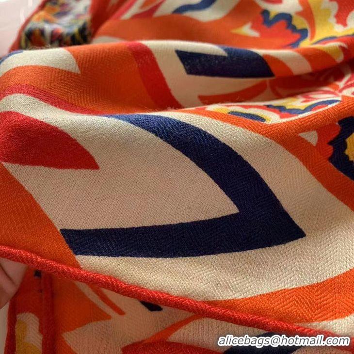 Top Quality Hermes Cashmere With Silk Square Scarf 140x140cm H2081001 Orange