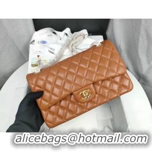 Top Quality Chanel Lambskin Classic Flap Medium Bag A01112 Caramel Gold 