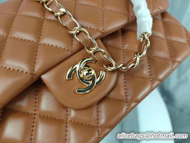 Top Quality Chanel Lambskin Classic Flap Medium Bag A01112 Caramel Gold 