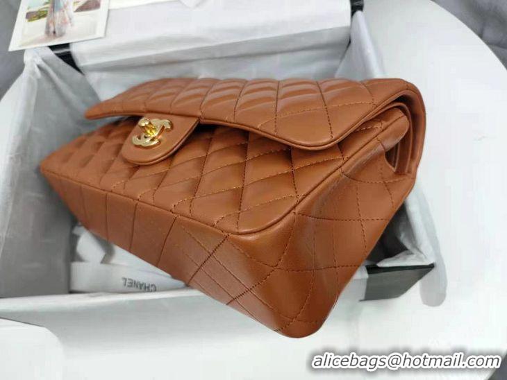 Top Quality Chanel Lambskin Classic Flap Medium Bag A01112 Caramel Gold 