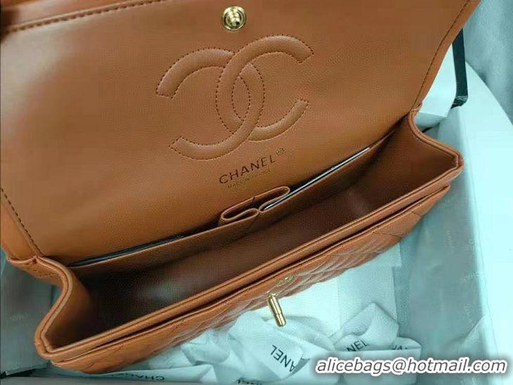 Top Quality Chanel Lambskin Classic Flap Medium Bag A01112 Caramel Gold 