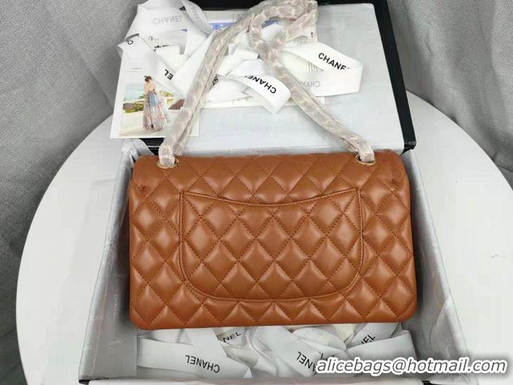 Top Quality Chanel Lambskin Classic Flap Medium Bag A01112 Caramel Gold 