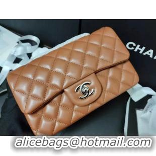 Spot Low Price Chanel Lambskin Classic Flap Medium Bag A01112 Caramel Silver