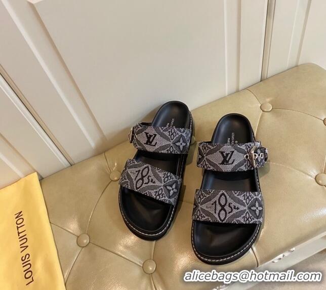 Best Product Louis Vuitton Since 1854 Flat Sandals 120383 Grey