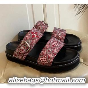 Crafted Louis Vuitton Since 1854 Flat Sandals 120383 Burgundy