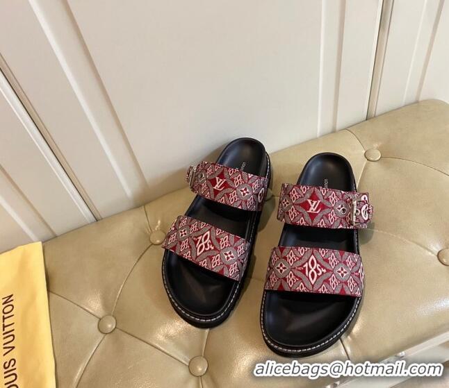 Crafted Louis Vuitton Since 1854 Flat Sandals 120383 Burgundy