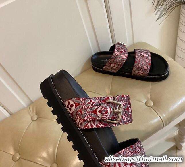 Crafted Louis Vuitton Since 1854 Flat Sandals 120383 Burgundy