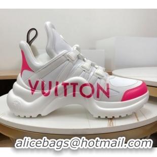 Good Product Louis Vuitton LV Archlight Leather Sneakers 120440 White/Pink