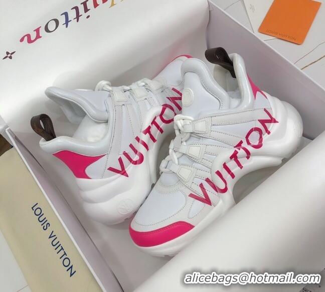 Good Product Louis Vuitton LV Archlight Leather Sneakers 120440 White/Pink