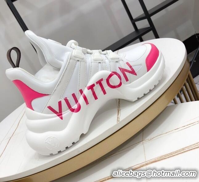 Good Product Louis Vuitton LV Archlight Leather Sneakers 120440 White/Pink