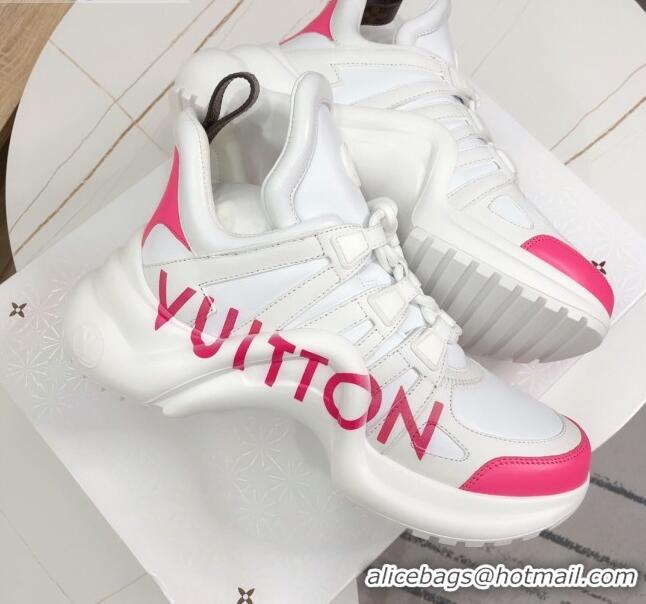 Good Product Louis Vuitton LV Archlight Leather Sneakers 120440 White/Pink