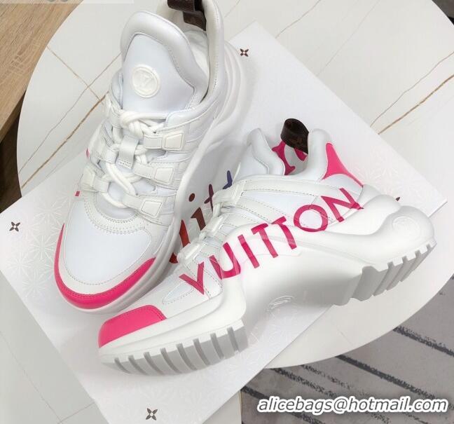 Good Product Louis Vuitton LV Archlight Leather Sneakers 120440 White/Pink