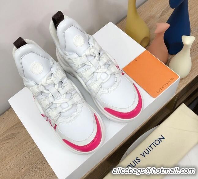 Good Product Louis Vuitton LV Archlight Leather Sneakers 120440 White/Pink