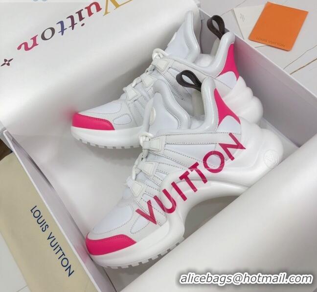 Good Product Louis Vuitton LV Archlight Leather Sneakers 120440 White/Pink