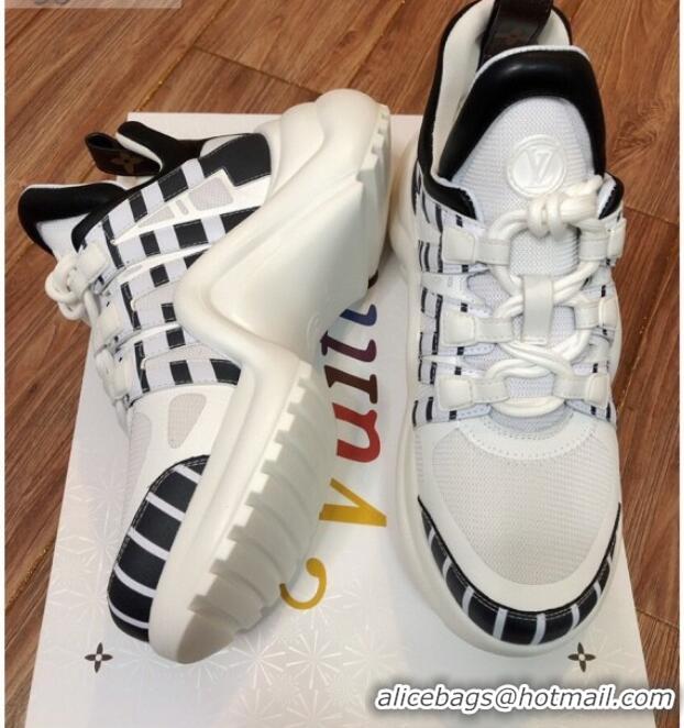 Top Grade Louis Vuitton LV Archlight Mesh Stripe Sneakers 120445 White