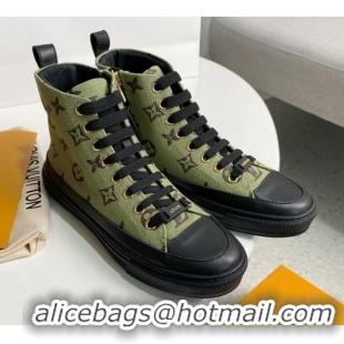 Top Quality Louis Vuitton Stellar Monogram Canvas Sneaker Boot 122179 Khaki Green