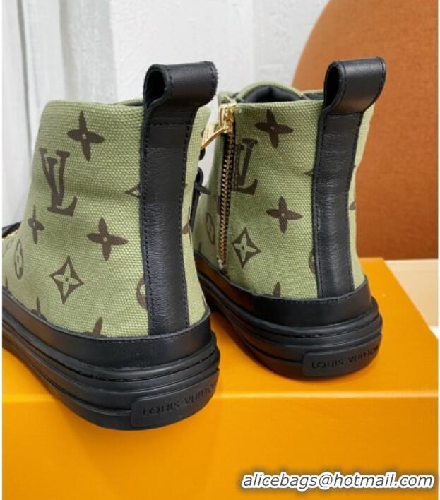 Top Quality Louis Vuitton Stellar Monogram Canvas Sneaker Boot 122179 Khaki Green