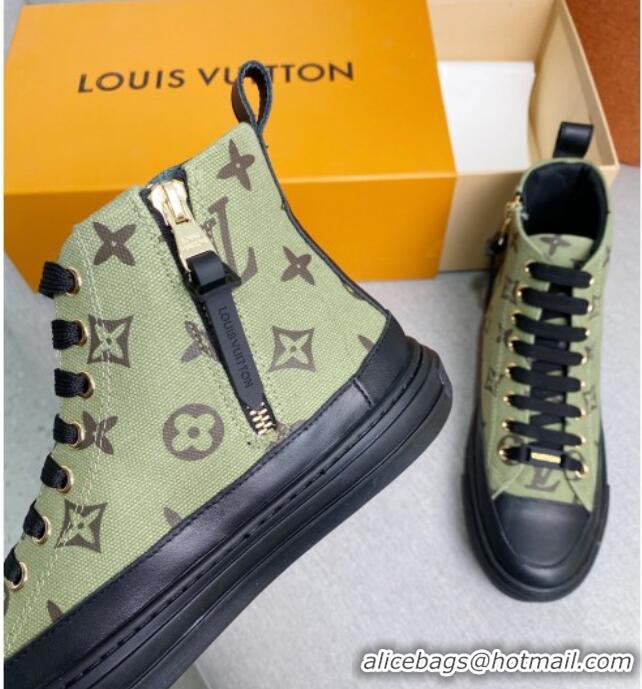 Top Quality Louis Vuitton Stellar Monogram Canvas Sneaker Boot 122179 Khaki Green