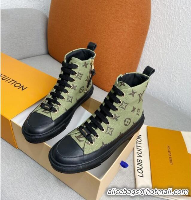 Top Quality Louis Vuitton Stellar Monogram Canvas Sneaker Boot 122179 Khaki Green