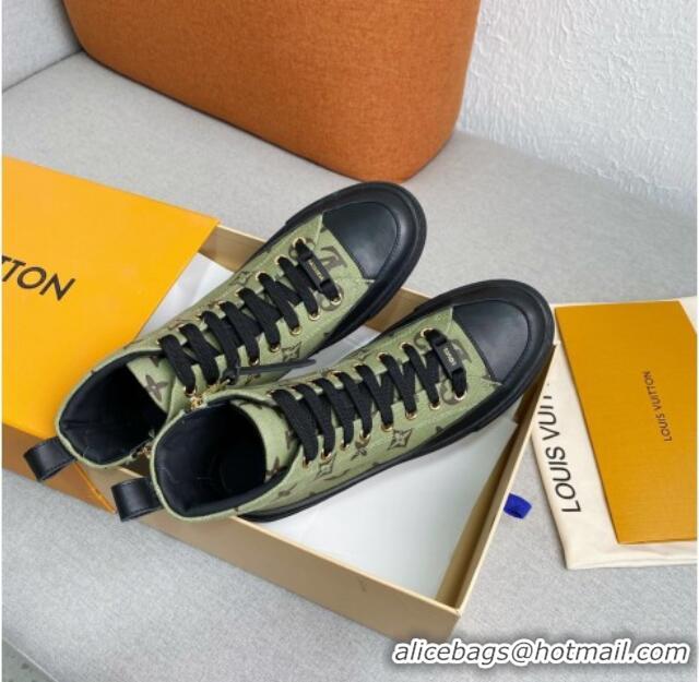 Top Quality Louis Vuitton Stellar Monogram Canvas Sneaker Boot 122179 Khaki Green