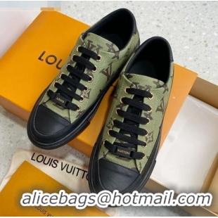 Stylish Louis Vuitton Stellar Monogram Canvas Low-top Sneaker 122180 Khaki Green