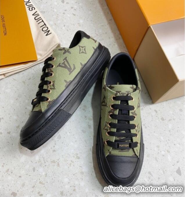 Stylish Louis Vuitton Stellar Monogram Canvas Low-top Sneaker 122180 Khaki Green