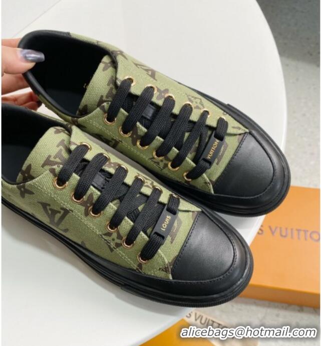 Stylish Louis Vuitton Stellar Monogram Canvas Low-top Sneaker 122180 Khaki Green