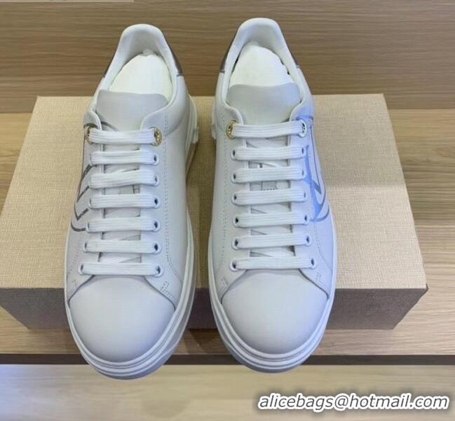 Best Price Louis Vuitton Time Out LV Circle Leather Sneakers 1A8NI1 Silver/White