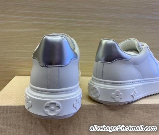 Best Price Louis Vuitton Time Out LV Circle Leather Sneakers 1A8NI1 Silver/White