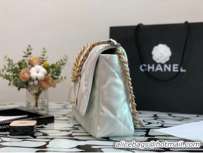 Low Cost Chanel 19 large flap bag Iridescent Calfskin&Gold-Tone AS1162