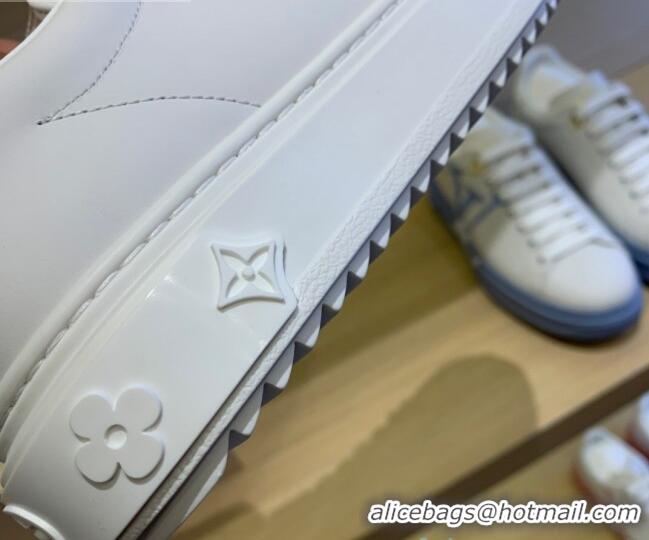 Stylish Louis Vuitton Time Out LV Circle Leather Sneakers 1A8NI1 Gold/White