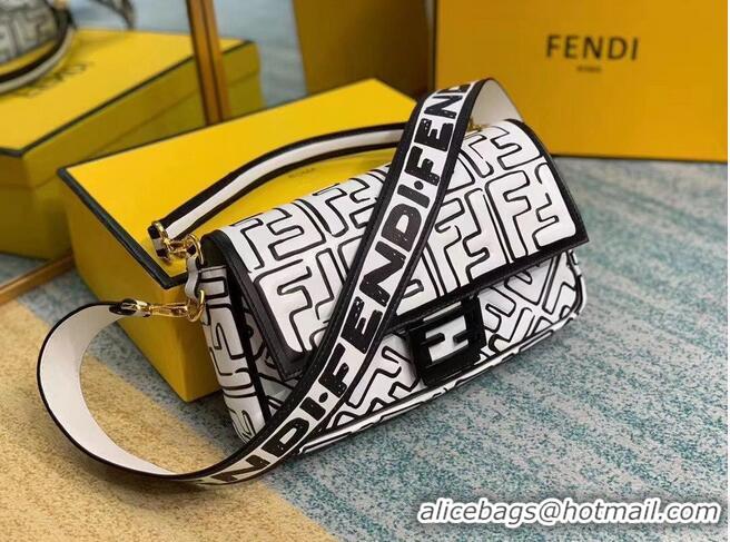 Trendy Design Fendi BAGUETTE Original Leather Bag F2468 White