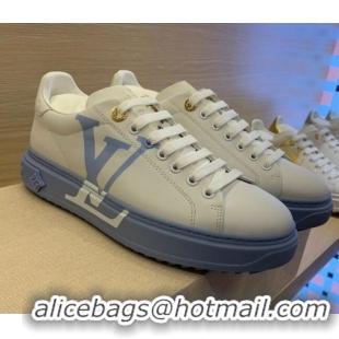 Louis Vuitton Time Out LV Initials Leather Sneakers 1A8MZB Blue/White