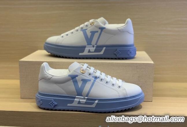 Louis Vuitton Time Out LV Initials Leather Sneakers 1A8MZB Blue/White