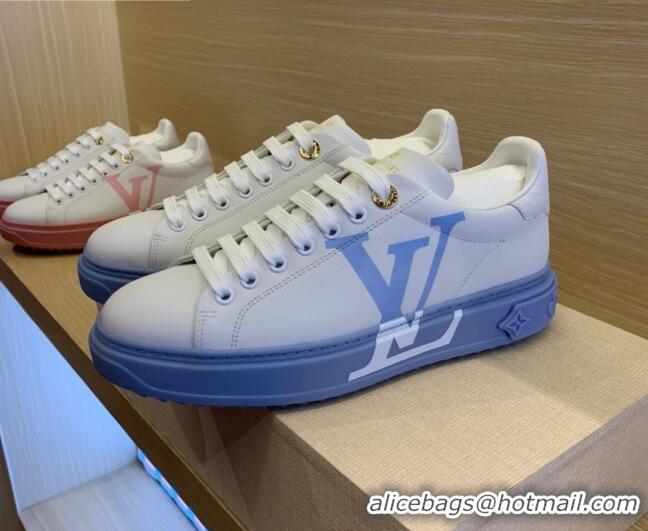 Louis Vuitton Time Out LV Initials Leather Sneakers 1A8MZB Blue/White