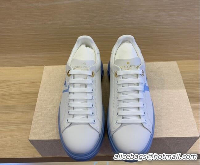 Louis Vuitton Time Out LV Initials Leather Sneakers 1A8MZB Blue/White