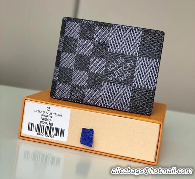 Famous Brand Louis vuitton Monogram Canvas Wallet N60434 grey