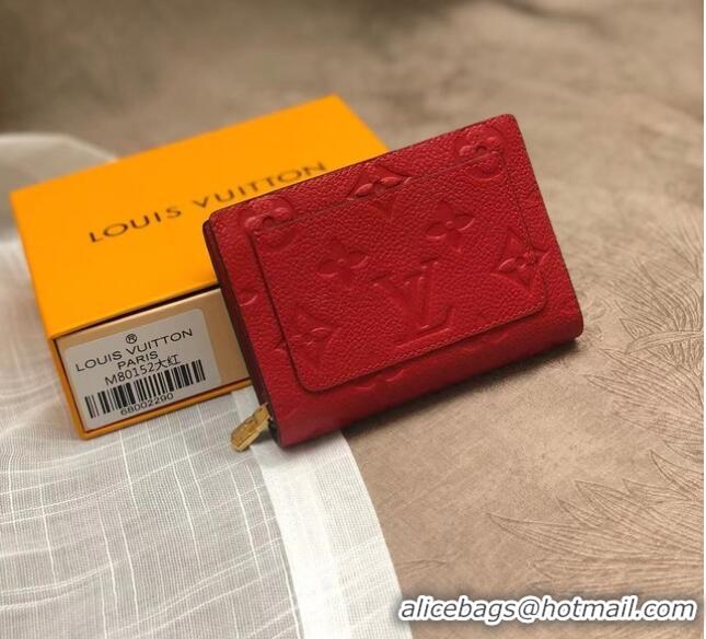 New Style Louis Vuitton Original Monogram Empreinte CLEA WALLET M80152 red