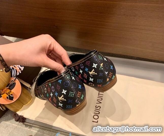 Unique Style Louis Vuitton Monogram Canvas Ballerinas with Strap Bow 010613 Black 