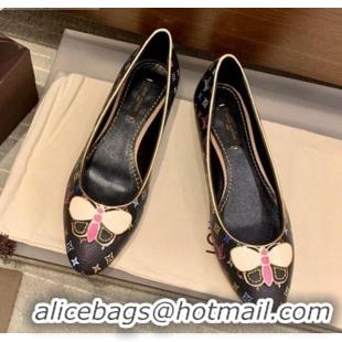 Charming Louis Vuitton Monogram Canvas Ballerinas with Bee Bow 010616 Black 