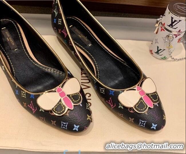 Charming Louis Vuitton Monogram Canvas Ballerinas with Bee Bow 010616 Black 