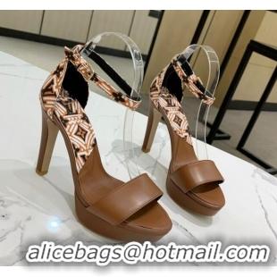 Best Quality Louis Vuitton Afterglow Platform Heel Sandal 10.5cm Brown 010760