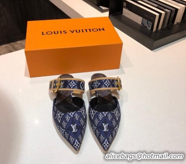 Popular Style Louis Vuitton Since 1854 Sofia Flat Mules 1A8NWP Blue