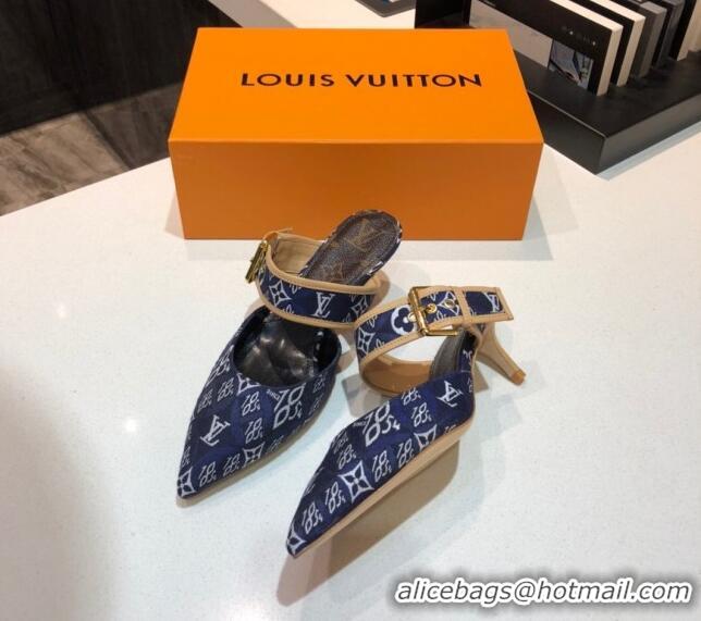 New Style Louis Vuitton Since 1854 Sofia Heel Mules 1A8NW9 Blue