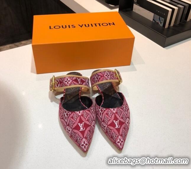 Top Grade Louis Vuitton Since 1854 Sofia Flat Mules 1A8NWP Red