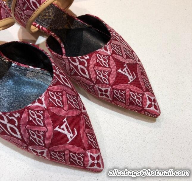 Top Grade Louis Vuitton Since 1854 Sofia Flat Mules 1A8NWP Red