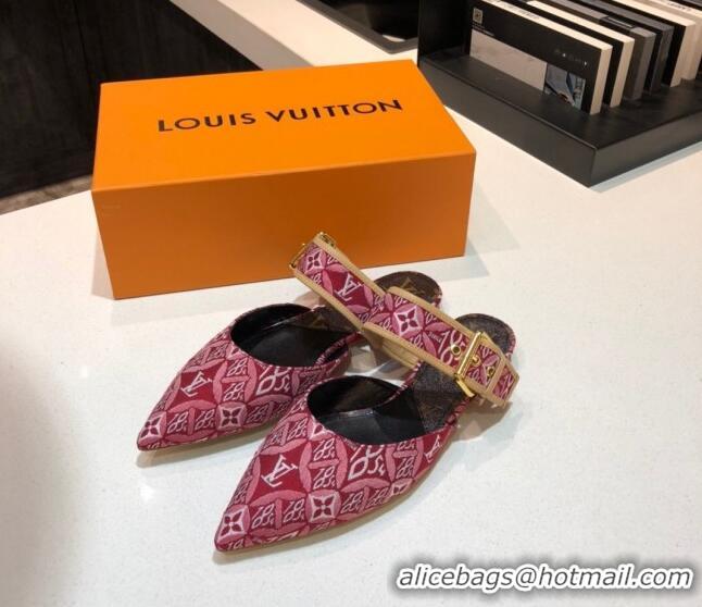 Top Grade Louis Vuitton Since 1854 Sofia Flat Mules 1A8NWP Red