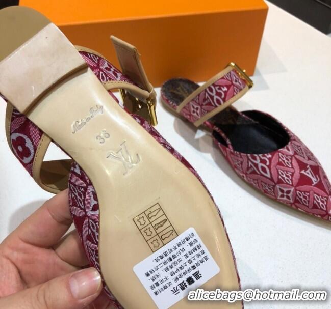 Top Grade Louis Vuitton Since 1854 Sofia Flat Mules 1A8NWP Red